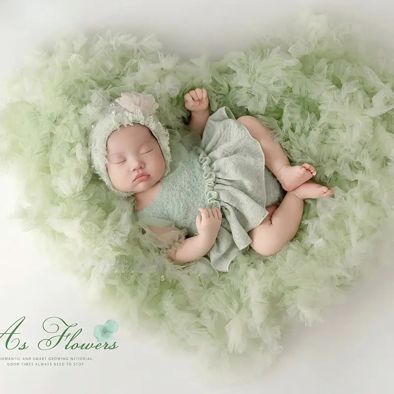 Green Lace Outfit Theme Set - Newborn Photography Props - Image 2